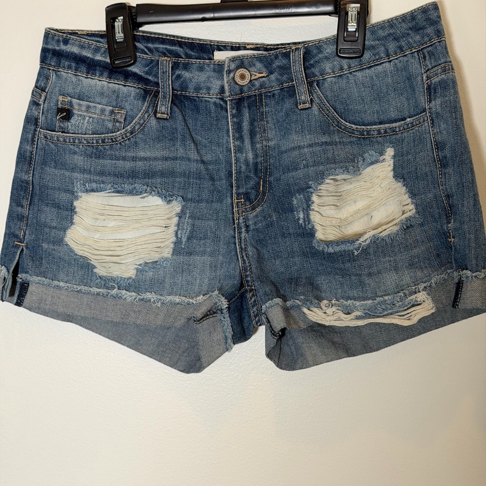 KanCan Blue Distressed Jean Shorts